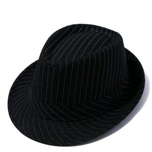Pinstripe fedora hat